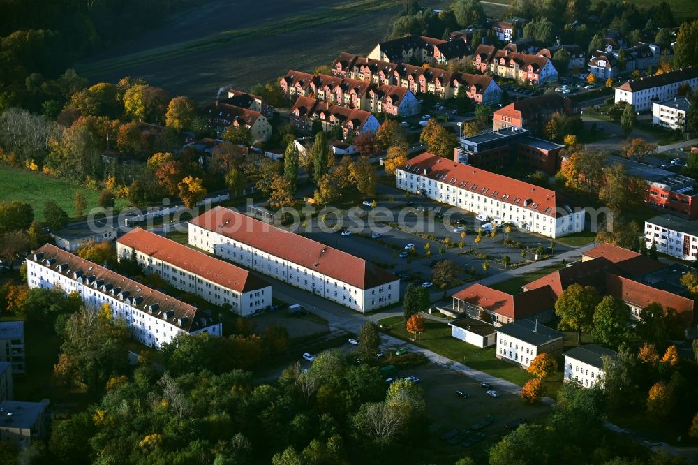 Aerial image Potsdam - Building complex of the police - Polizeipraesidium of Lanof Brandenburg on Kaiser-Friedrich-Strasse in the district Eiche in Potsdam in the state Brandenburg, Germany