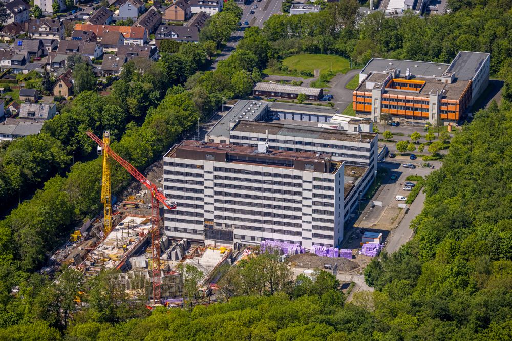 Aerial photograph Hagen - Building complex of the Police Headquarters Hagen in Hagen in the federal state North Rhine-Westphalia, Germany