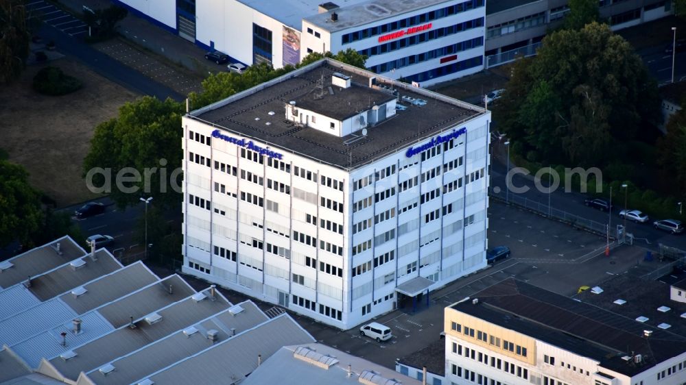 Bonn from the bird's eye view: Publishing house complex of the press and media house of General-Anzeiger Bonn GmbH on Justus-von-Liebig-Strasse in the district Dransdorf in Bonn in the state North Rhine-Westphalia, Germany