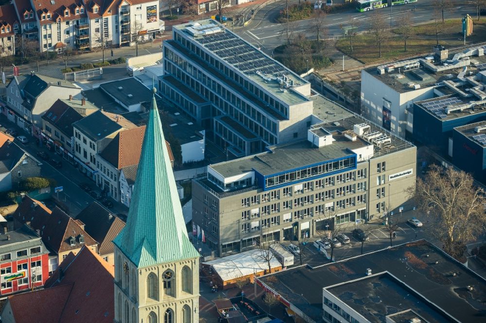 Aerial photograph Hamm - Publishing house complex of the press and media house of Westfaelischer Anzeiger on Gutenbergstrasse in Hamm in the state North Rhine-Westphalia, Germany
