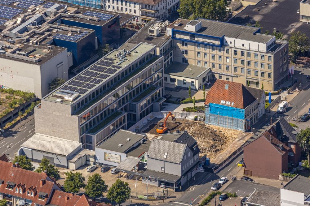 Aerial photograph Hamm - Publishing house complex of the press and media house of Westfaelischer Anzeiger on Gutenbergstrasse in Hamm in the state North Rhine-Westphalia, Germany