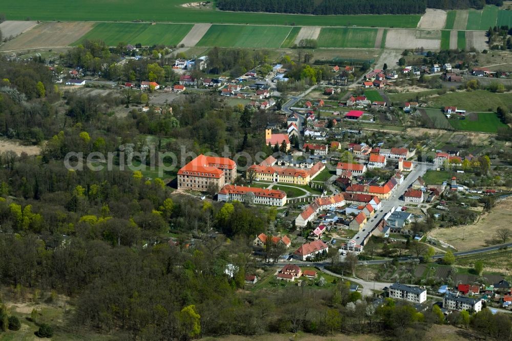 Brody - Pförten from above - Building complex with castle park of the Rococo castle Brody - gatekeeper in Brody - gatekeeper, Poland