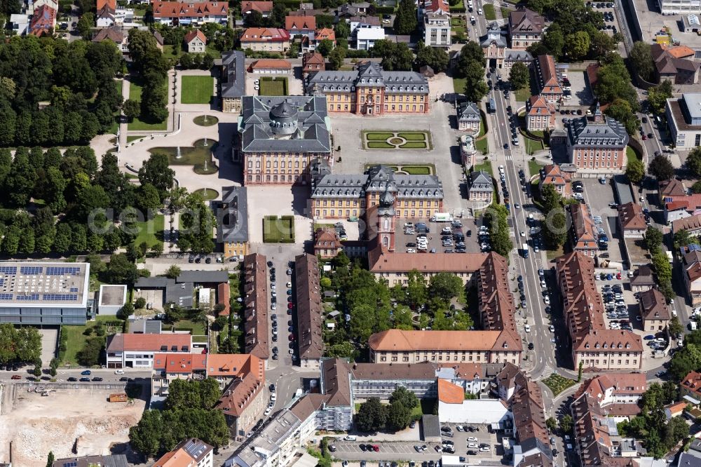 Aerial photograph Bruchsal - Building complex in the park of the baroque castle Schloss Bruchsal in Bruchsal in the state Baden-Wuerttemberg