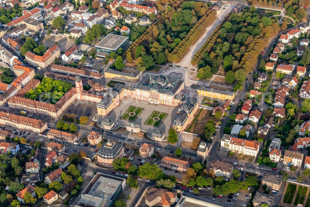 Aerial photograph Bruchsal - Building complex in the park of the baroque castle Schloss Bruchsal in Bruchsal in the state Baden-Wuerttemberg