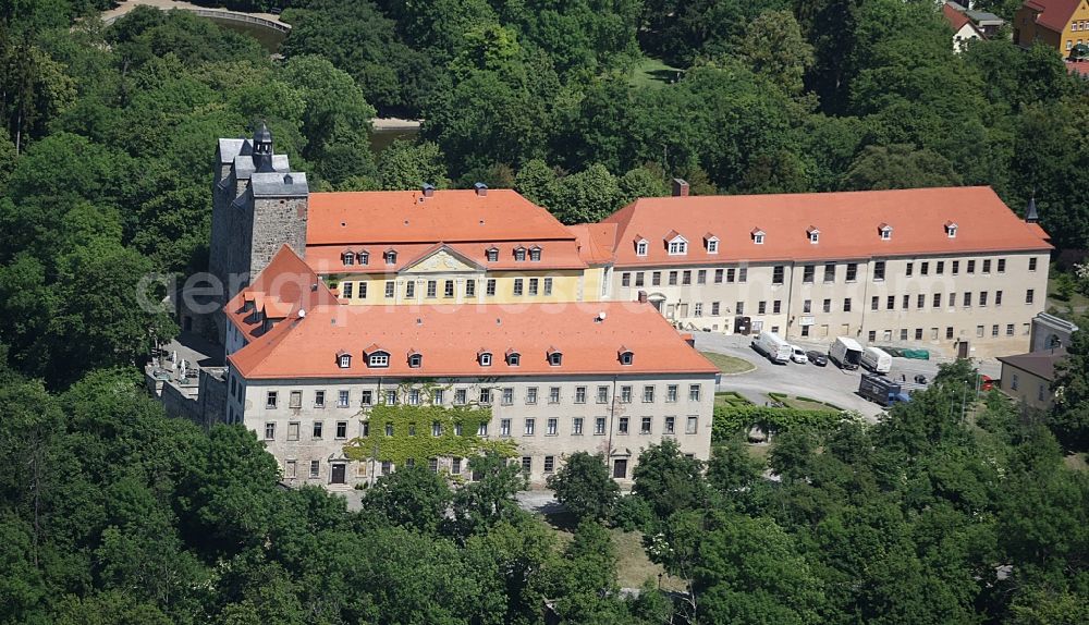 Ballenstedt from above - Building complex in the park of the castle in Ballenstedt in the state Saxony-Anhalt, Germany