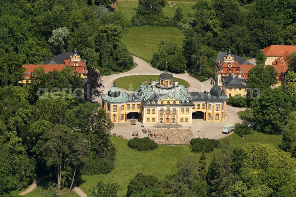 Aerial photograph Weimar - Building complex in the park of the castle Belvedere in Weimar in the state Thuringia, Germany