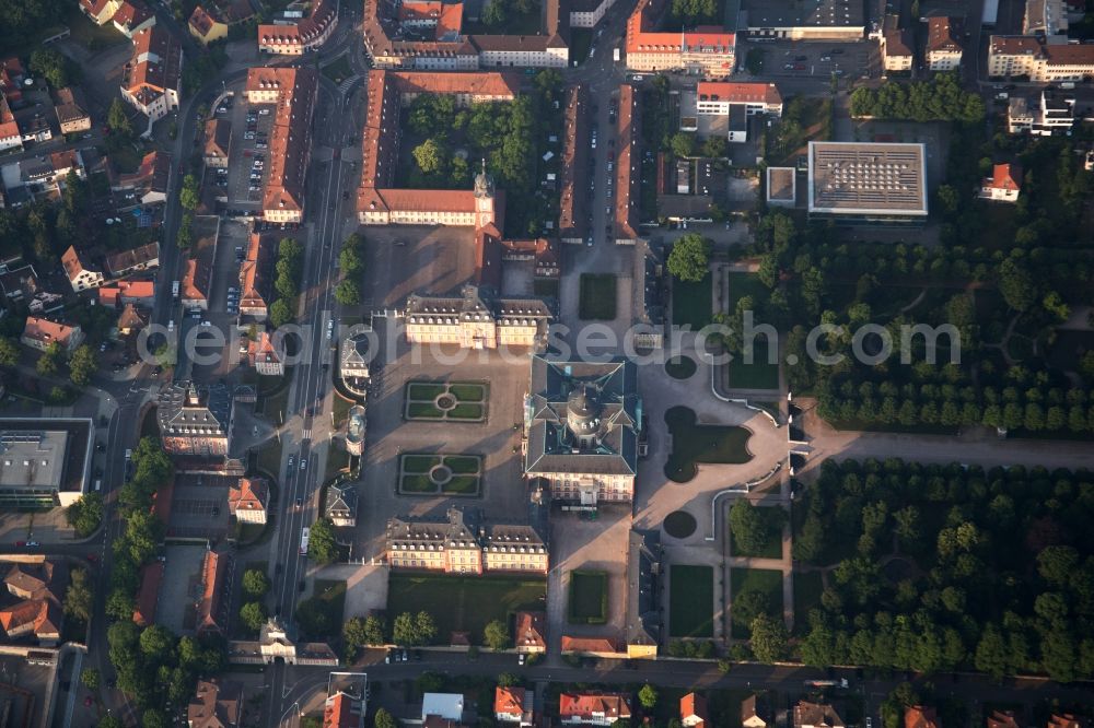 Aerial image Bruchsal - Building complex in the park of the castle Bruchsal in Bruchsal in the state Baden-Wuerttemberg