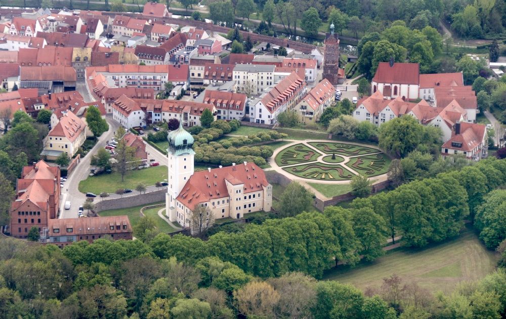 Aerial image Delitzsch - Building complex in the park of the castle in Delitzsch in the state Saxony
