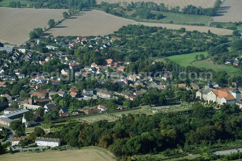Hundisburg from above - Building complex in the park of the castle Hundisburg in Hundisburg in the state Saxony-Anhalt