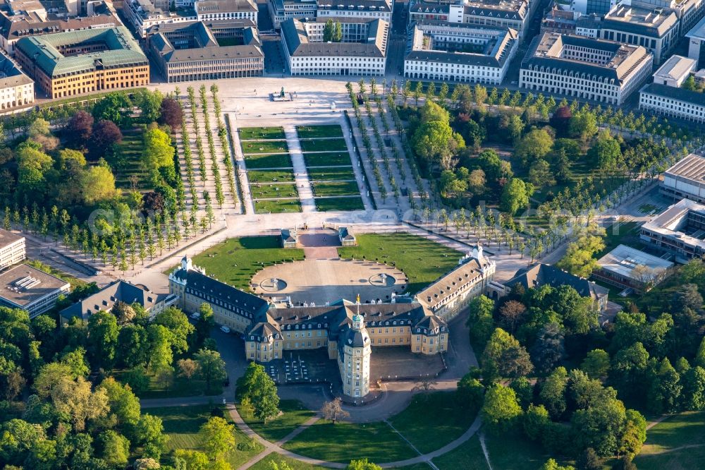 Aerial photograph Karlsruhe - Building complex in the park of the castle Karlsruhe in Karlsruhe in the state Baden-Wurttemberg, Germany