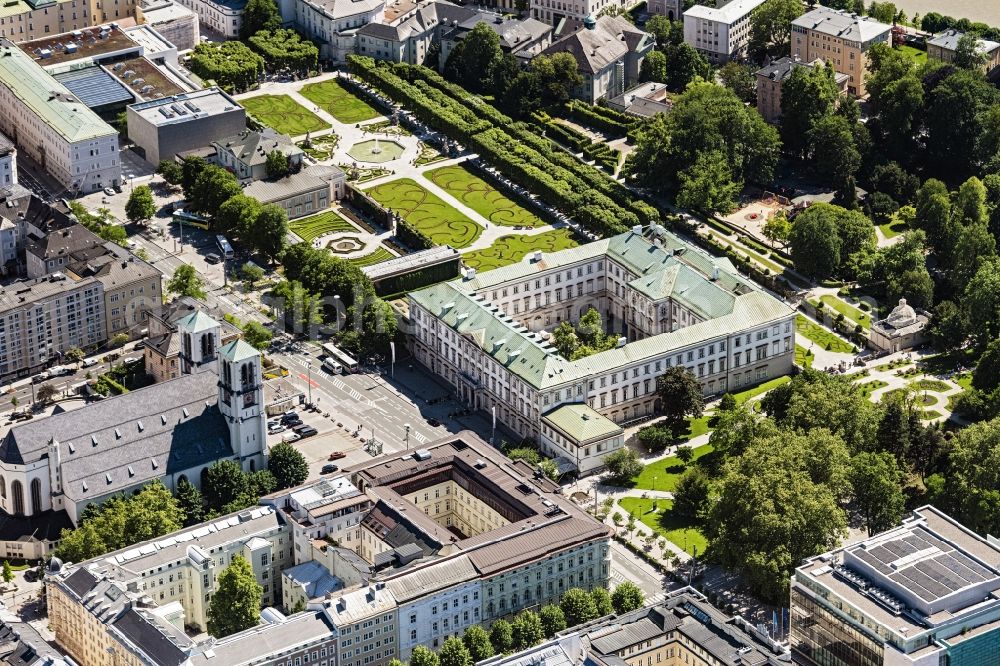 Aerial image Salzburg - Building complex in the park of the castle Mirabell in Salzburg in Austria