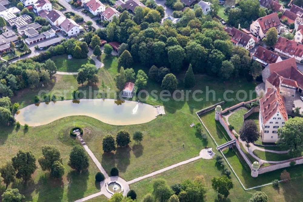 Aerial image Tübingen - Building complex in the park of the castle and Orangerie Kilchberg in Tuebingen in the state Baden-Wuerttemberg, Germany