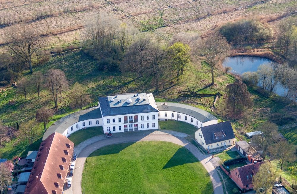 Aerial photograph Passow - Building complex in the park of the castle Passow in Passow in the state Mecklenburg - Western Pomerania, Germany