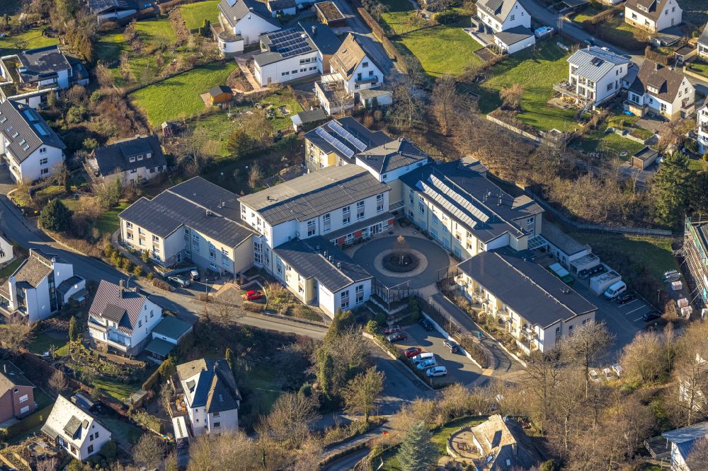 Aerial photograph Meschede - Building complex of the Senior Centre Focus Meschede on Noerdeltstrasse in Meschede in North Rhine-Westphalia, Germany