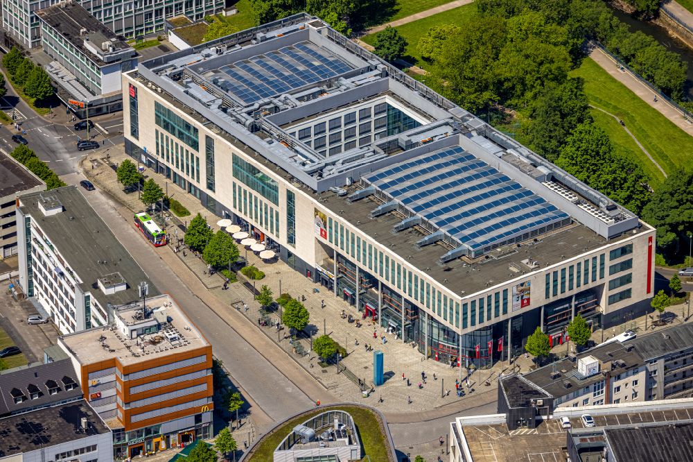 Aerial photograph Hagen - Building complex of the Sparkasse Hagen Sparkassen-Karree in Hagen in North Rhine-Westphalia
