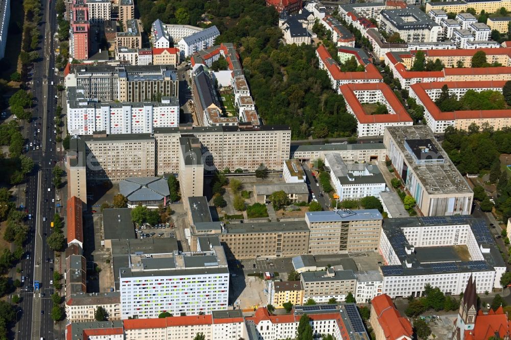 Berlin from the bird's eye view: Building complex of the Stasi memorial of the former MfS Ministry for State Security of the GDR in the district Lichtenberg in Berlin, Germany