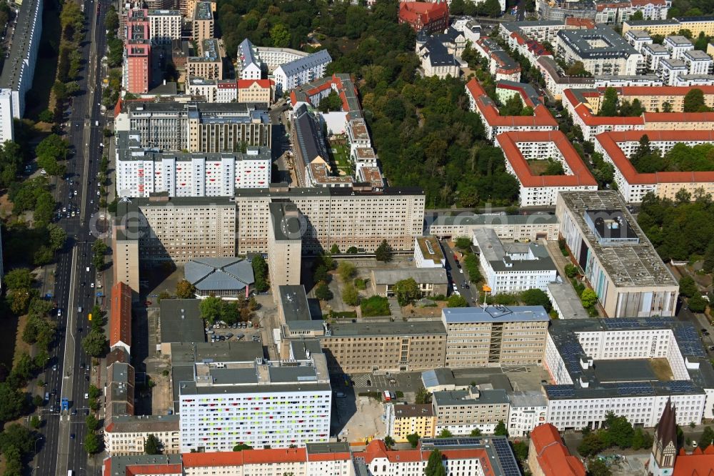 Aerial image Berlin - Building complex of the Stasi memorial of the former MfS Ministry for State Security of the GDR in the district Lichtenberg in Berlin, Germany