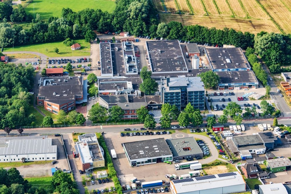 Aerial image Stade - Building complex of the Technologiezentrum Stade Handwerk TZH in Stade in the state Lower Saxony, Germany