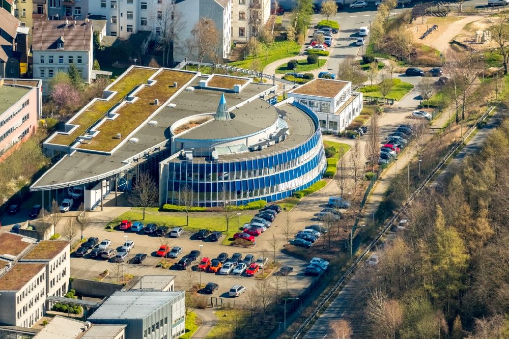 Aerial photograph Hagen - Building complex of the education and training center Bildungszentrum Hagen on Eugen-Richter-Strasse in Hagen in the state North Rhine-Westphalia