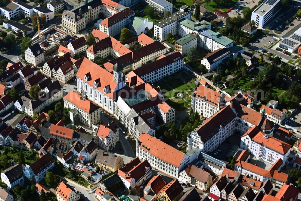 Aerial image Dillingen an der Donau - Building complex of the education and training center Akademie fuer Lehrerfortbildung and Personalfuehrung in Dillingen an der Donau in the state Bavaria, Germany