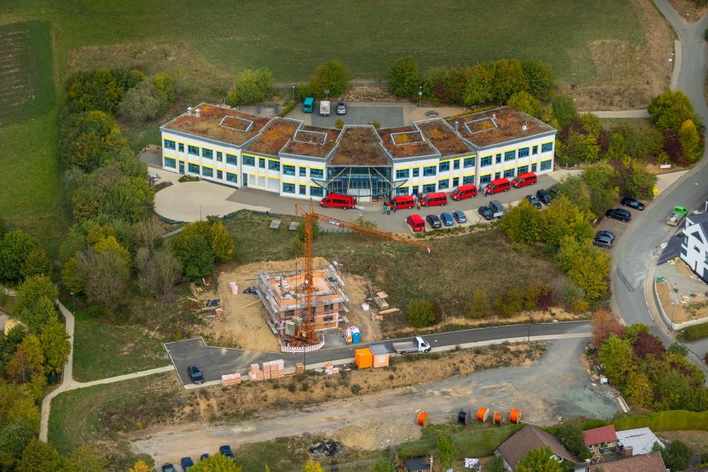Aerial photograph Deuz - Building complex of the education and training center of AWO Bildungszentrum - zentraler Berufsbildungsbereich of Siegener factorystaetten in Deuz in the state North Rhine-Westphalia, Germany