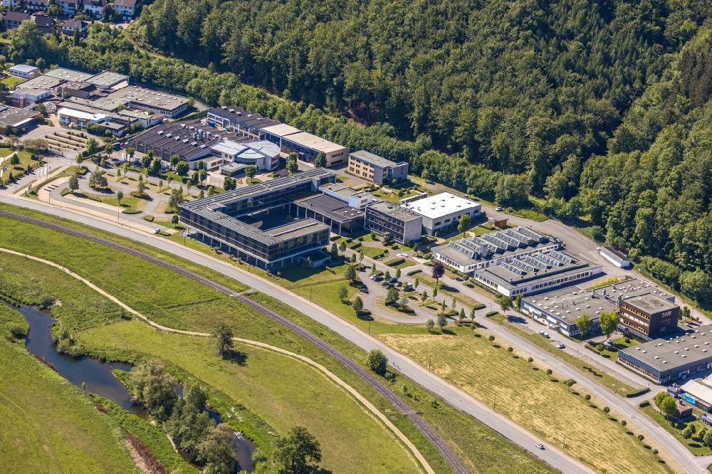 Aerial photograph Arnsberg - Building complex of the education and training center bbz Arnsberg on Altes Feld in Arnsberg in the state North Rhine-Westphalia, Germany