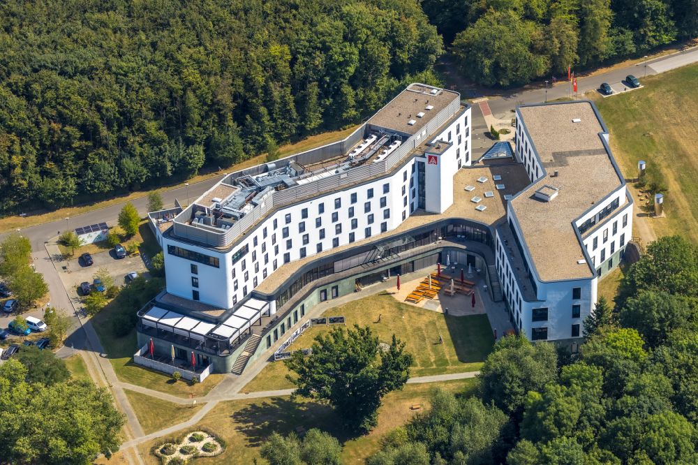 Bossel from the bird's eye view: Building complex of the education and training center IG-Metall-Bildungszentrum on street Otto-Brenner-Strasse in Bossel in the state North Rhine-Westphalia, Germany