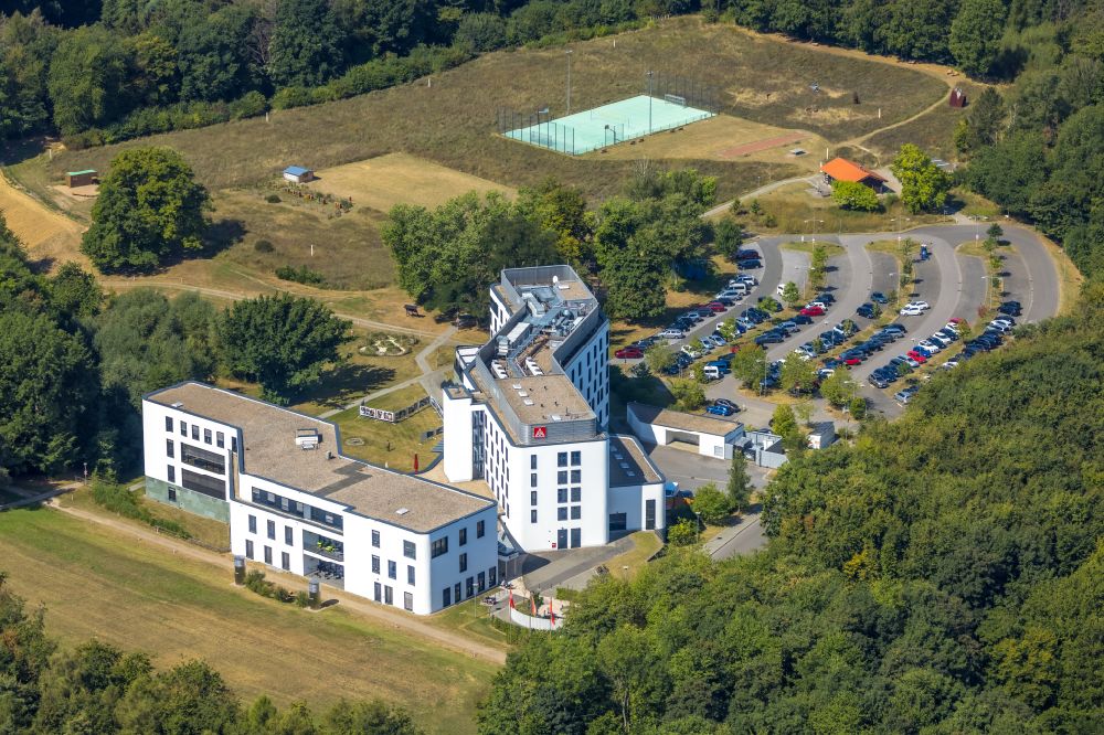 Bossel from above - Building complex of the education and training center IG-Metall-Bildungszentrum on street Otto-Brenner-Strasse in Bossel in the state North Rhine-Westphalia, Germany