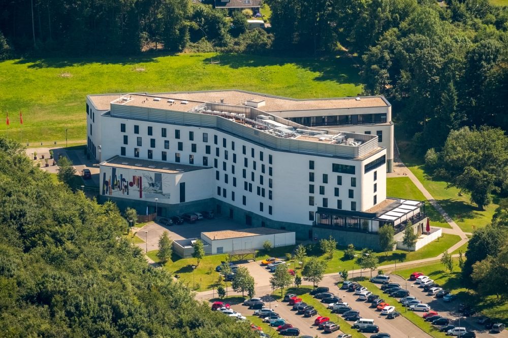 Sprockhövel from above - Building complex of the education and training center IG-Metall-Bildungszentrum on Otto-Brenner-Strasse in the district Bossel in Sprockhoevel in the state North Rhine-Westphalia, Germany