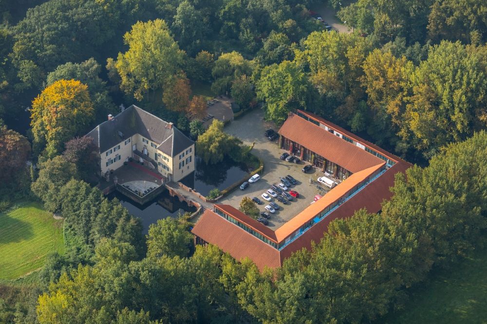 Gelsenkirchen from above - Building complex of the education and training center ZfsL Gelsenkirchen in of Luettinghofallee in Gelsenkirchen in the state North Rhine-Westphalia, Germany