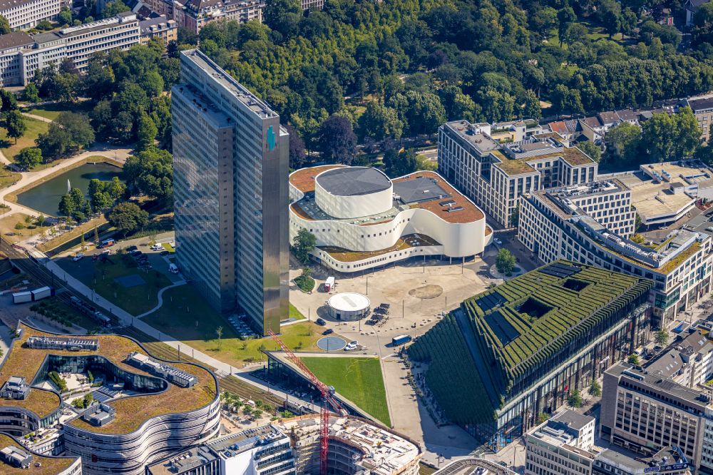 Aerial photograph Düsseldorf - Complex of the shopping center Ingenhoven-Tal - Koebogen 2 on Gustaf-Gruendgens-Place in Duesseldorf at Ruhrgebiet in the state North Rhine-Westphalia, Germany