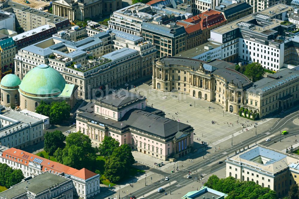 Berlin from above - Building of the Staatsoper Unter den Linden in Berlin at Bebelplatz by architect HG Merz. It is the oldest opera house and theater building in Berlin