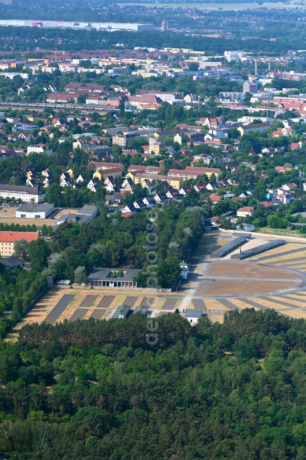 Oranienburg from above - Memorial Sachsenhausen - Oranienburg in Brandenburg
