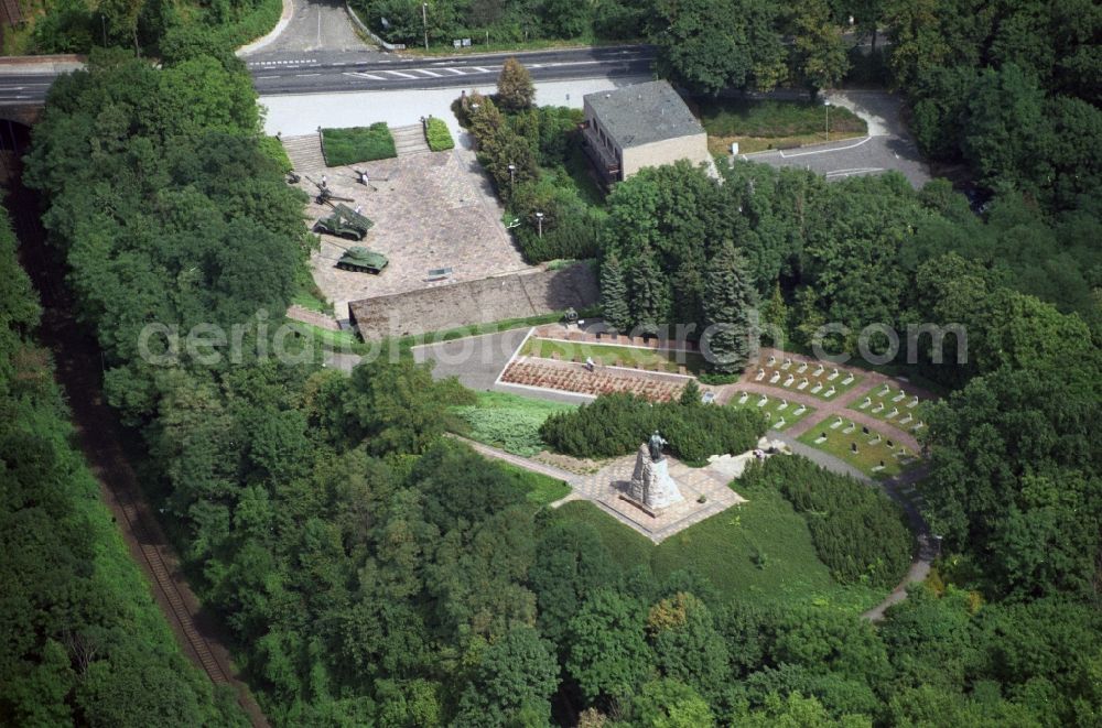 Aerial image Seelow - The Seelow Heights Memorial Seelow in the state of Brandenburg. The Battle of the Seelow Heights in April 1945 opened the end of the Second World War