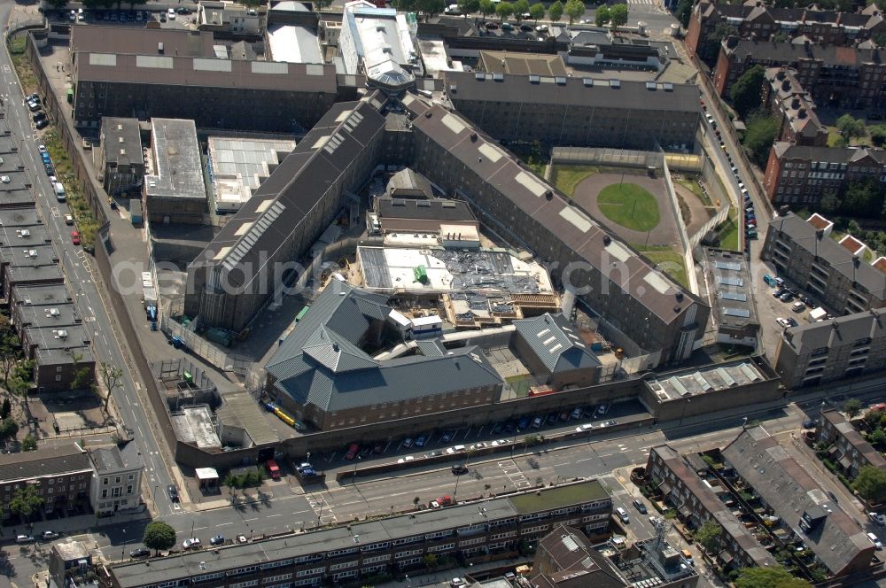 London from above - View of the prison Pentonville in London on the Caledonian Rd.