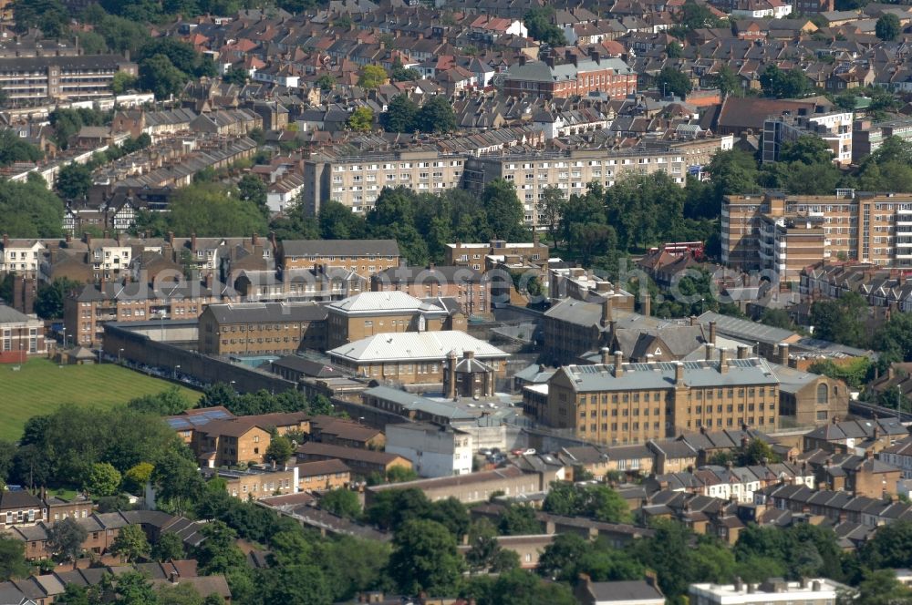 Aerial image London - HM Prison Brixton is a local men's prison, located in Brixton area of the London Borough of Lambeth, in inner-South London, England. The prison is operated by Her Majesty's Prison Service