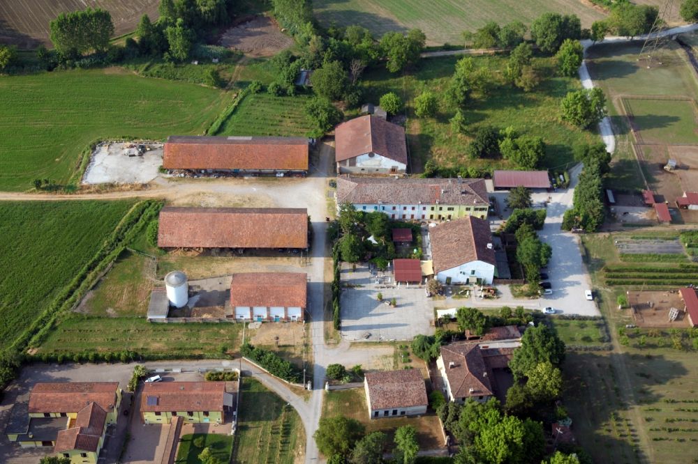 Corte Barco from above - Homestead of a farm in Corte Barco in the Lombardy, Italy