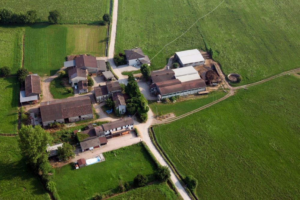 Corte Quaresima Vecchia from the bird's eye view: Homestead of a farm in Corte Quaresima Vecchia in the Lombardy, Italy