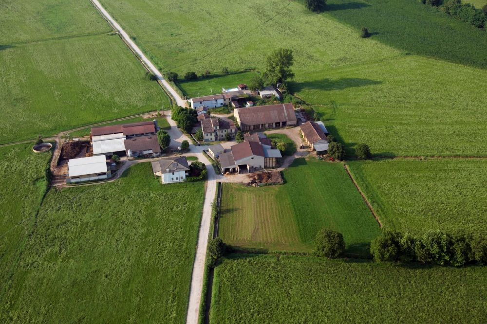Aerial image Corte Quaresima Vecchia - Homestead of a farm in Corte Quaresima Vecchia in the Lombardy, Italy