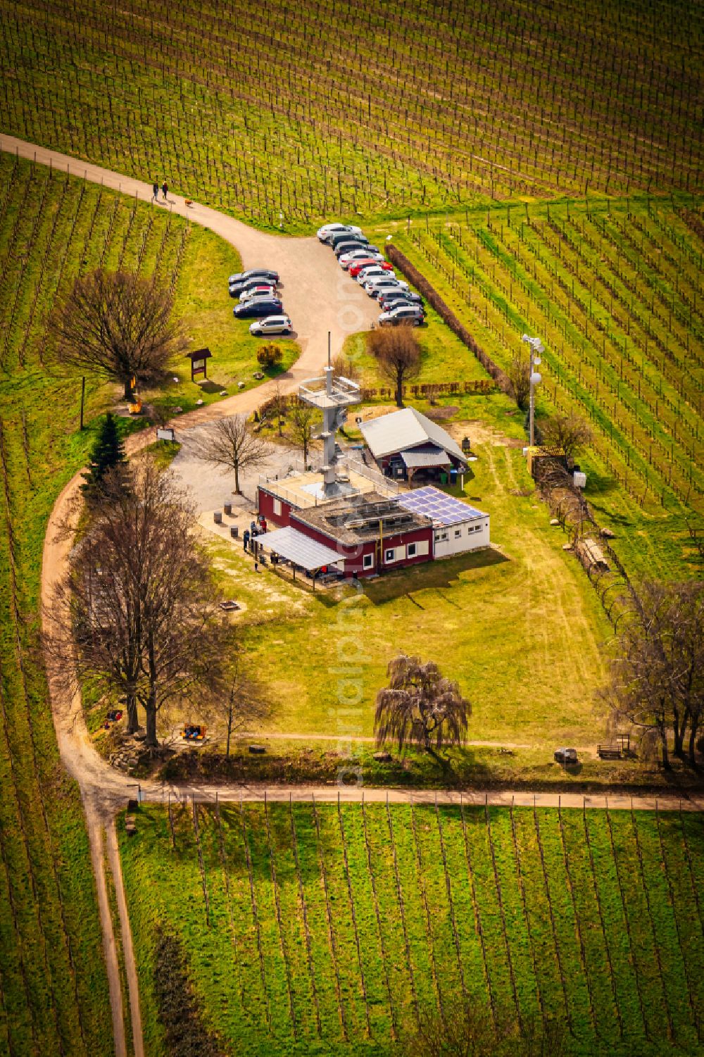 Aerial image Ettenheim - Homestead and farm outbuildings on the edge of agricultural fields in Ettenheim in the state Baden-Wuerttemberg, Germany
