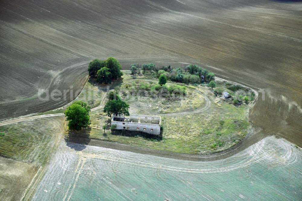 Balgstädt from above - Ruins of Homestead of a farm in Balgstaedt in the state Saxony-Anhalt, Germany