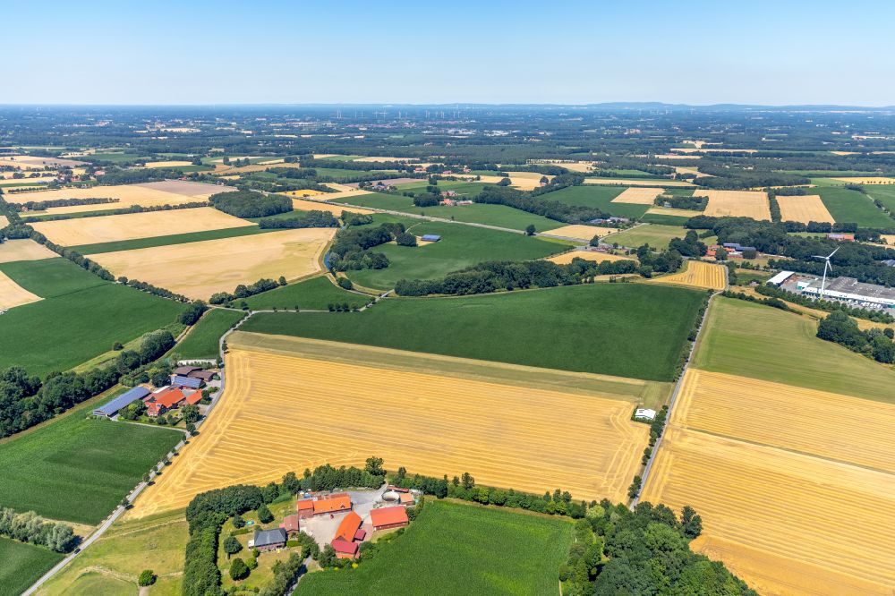 Aerial image Beelen - Ruins of Homestead of a farm in Beelen in the state North Rhine-Westphalia, Germany