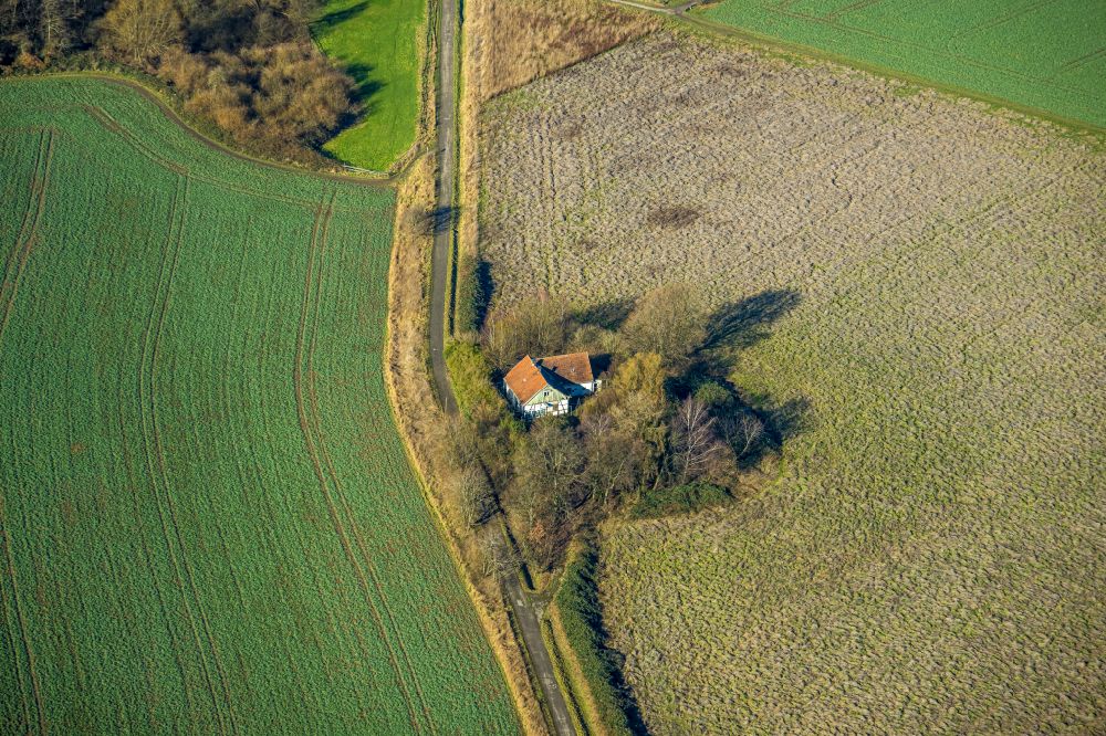 Raadt from above - Homestead of a farm on Schlippenweg in Raadt in the state North Rhine-Westphalia, Germany