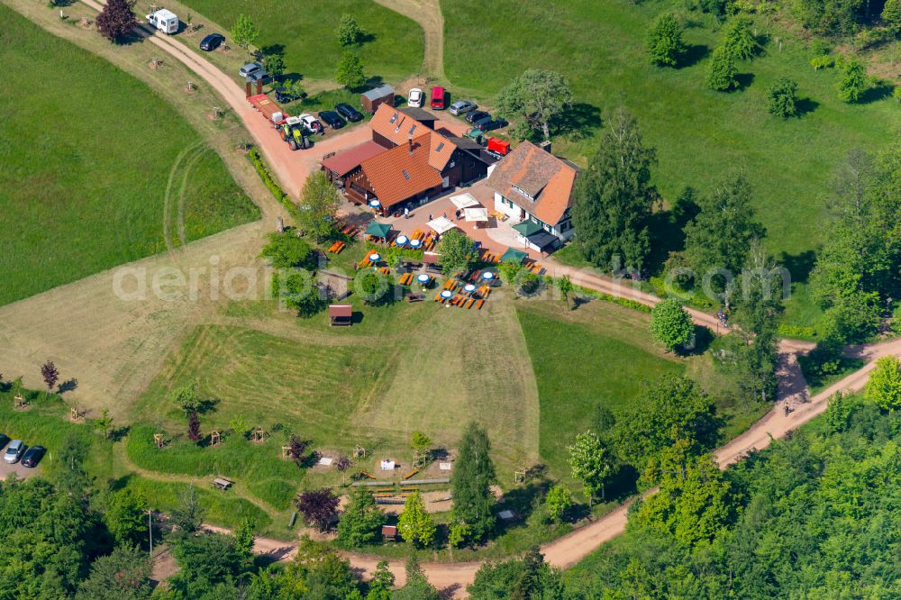 Aerial image Ettenheim - Homestead of a farm von Wald umgeben, on Herbolzheimer Hoefle in Ettenheim in the state Baden-Wuerttemberg, Germany