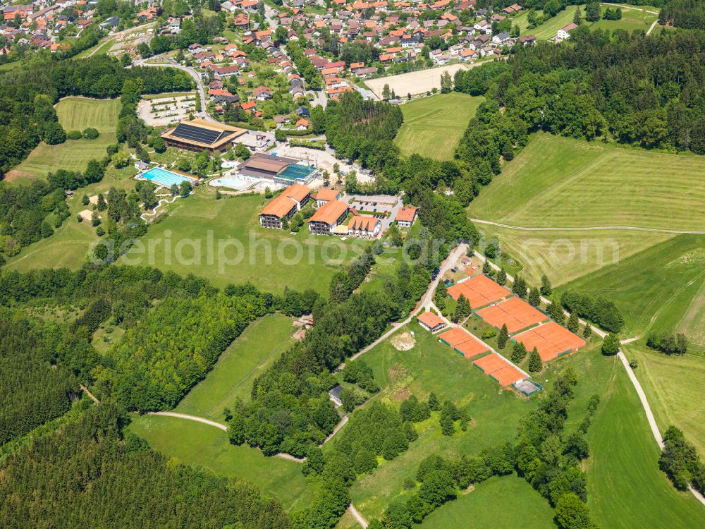 Aerial photograph Waldkirchen - Homestead and farm outbuildings on the edge of agricultural fields in Waldkirchen in the state Bavaria, Germany