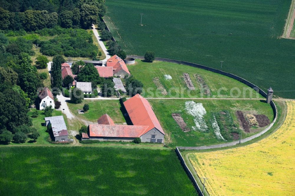Werneck from above - Homestead of a farm on Schlosspark in Werneck in the state Bavaria, Germany