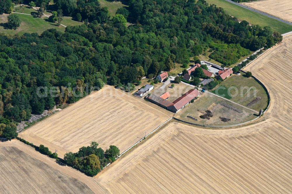 Aerial image Werneck - Homestead of a farm on Schlosspark in Werneck in the state Bavaria, Germany