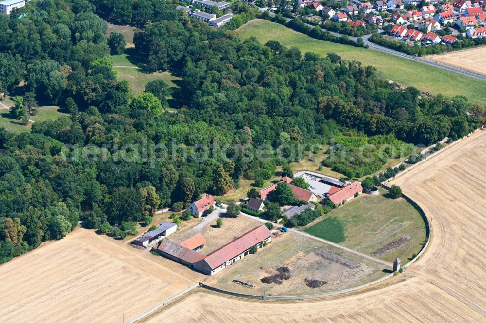 Aerial photograph Werneck - Homestead of a farm on Schlosspark in Werneck in the state Bavaria, Germany