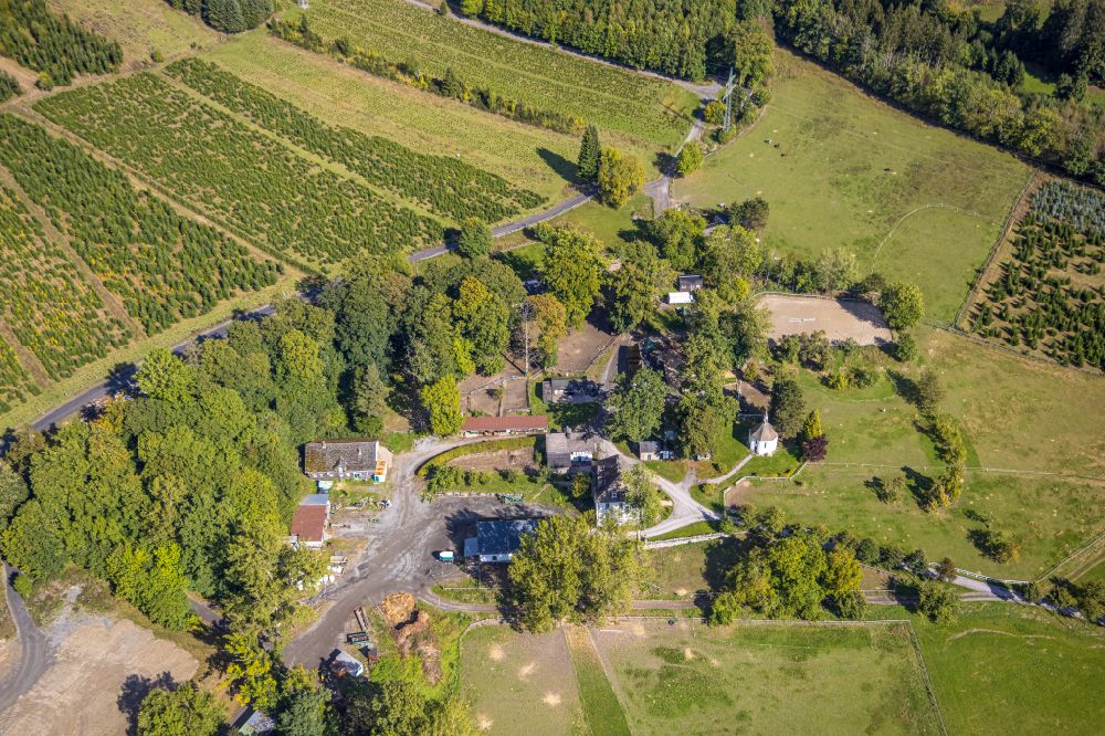 Aerial image Schmallenberg - Homestead and forester's lodge Waldgut Altenhof in Schmallenberg at Sauerland in the state North Rhine-Westphalia, Germany