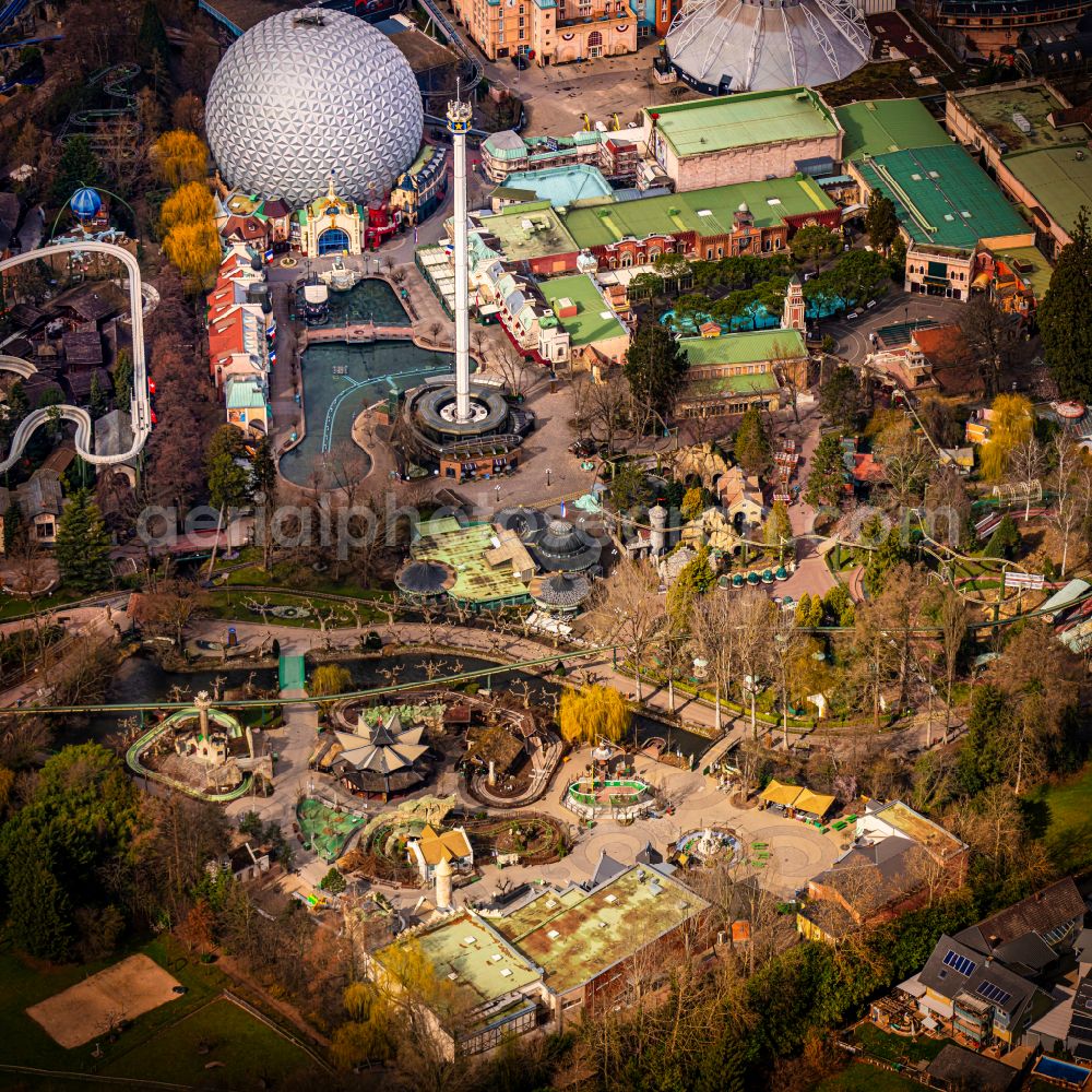 Rust from the bird's eye view: Grounds of the amusement park Europapark in Rust in the state of Baden-Wuerttemberg, Germany